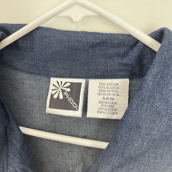 Vtg 90s Denim Maxi Dress S Prairie Button Down Cowgirl Modest Cottagecore - Picture 4 of 7